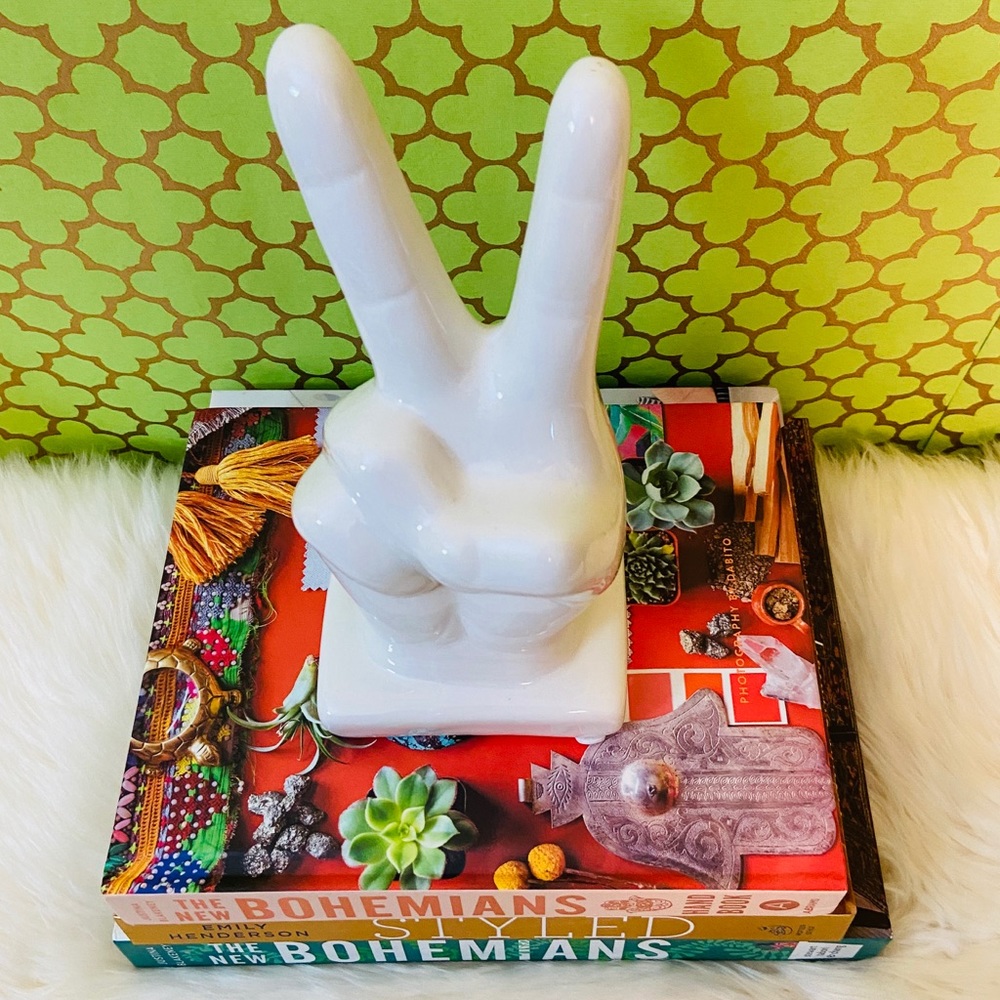 ✌️PEACE Sign Ceramic Decor Tchotchkes✌️ - Picture 2 of 7